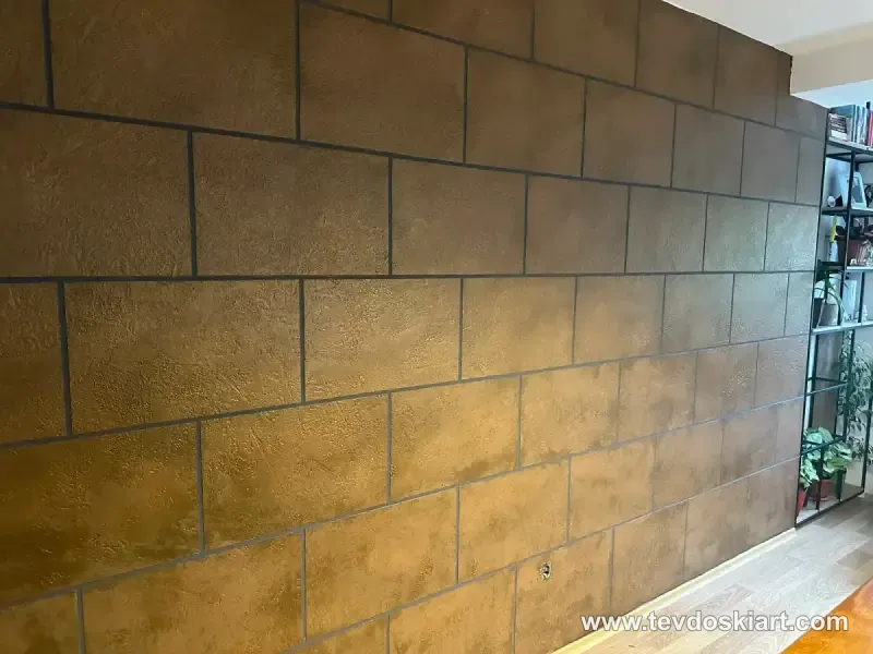 Потоа декоративна техника #potoa #predpotoa #rustpaint #tetovo – бакарен декоративен ѕиден финиш Tevdoski Art